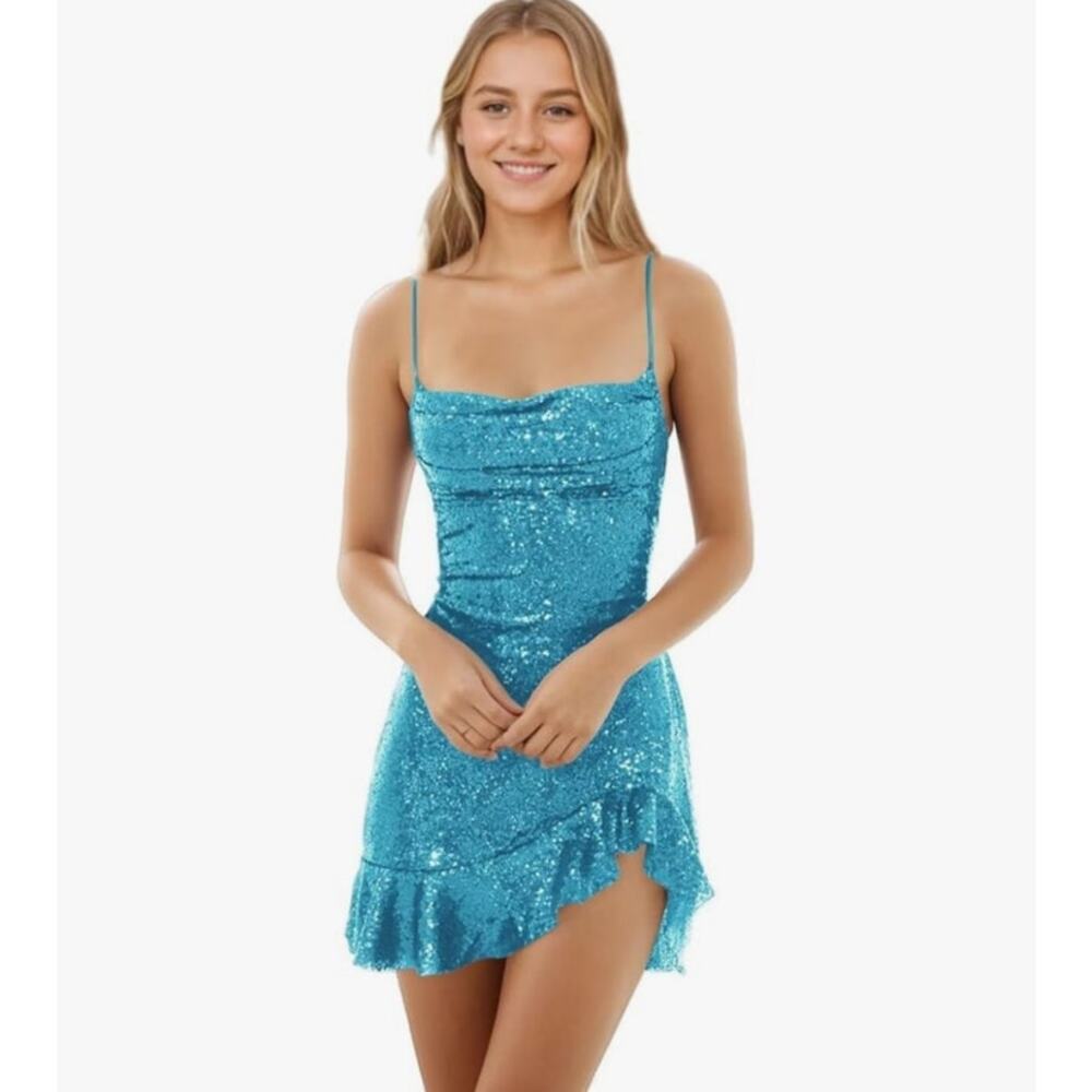 NWT Sparkly Sequin Short Tight Homecoming Dress Cocktail Party Prom Dress Size 0